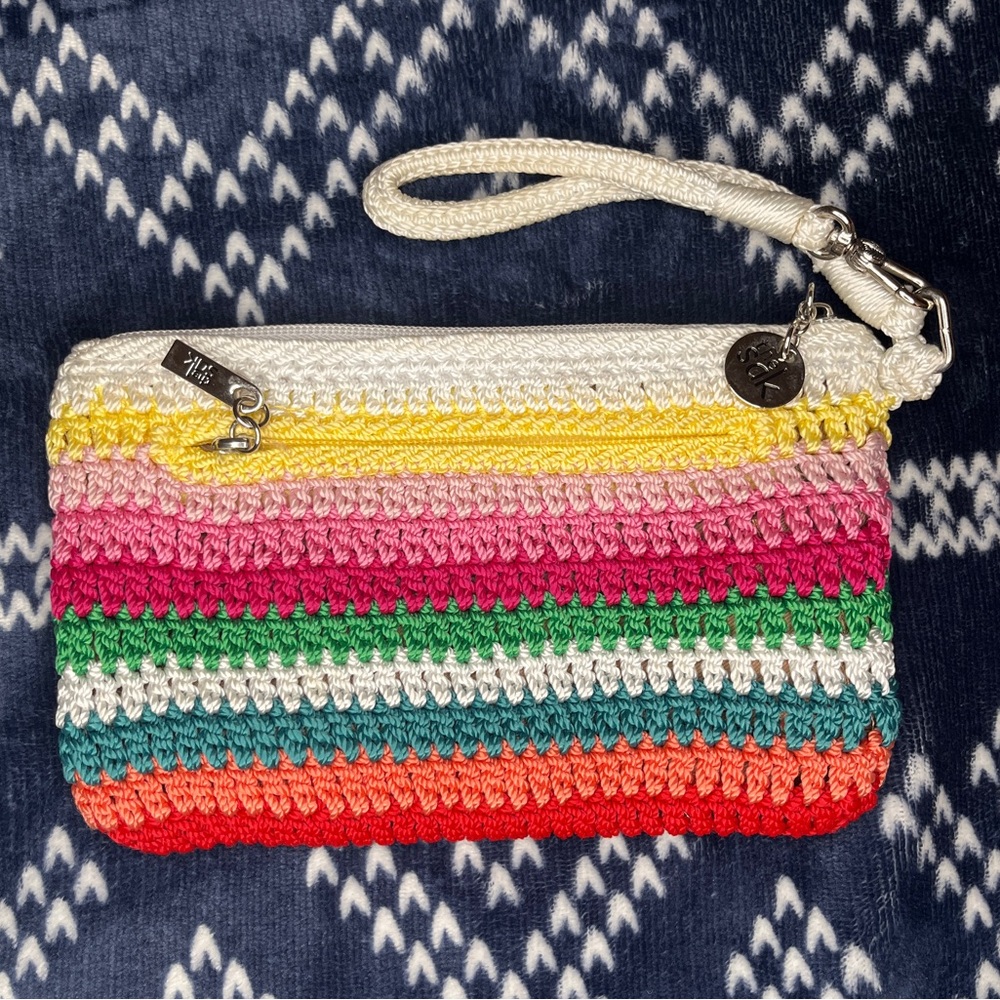 The Sak Rainbow Striped Clutch / Wristlet / Wallet - Picture 2 of 5